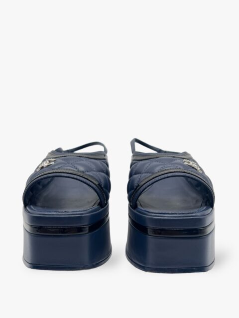 CHANEL – SANDALO PELLE BLU