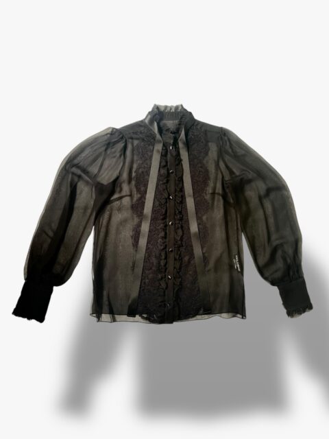 DOLCE & GABBANA – BLUSA DI SETA E PIZZO