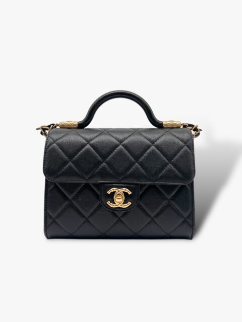 CHANEL – BORSA SINGLE FLAP MICRO CAVIAR