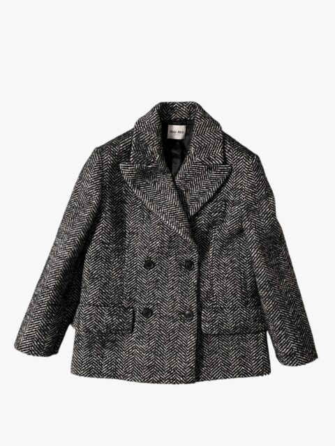 MIU MIU – CAPPOTTO DOPPIO PETTO LANA VERGINE SPINA DI PESCE