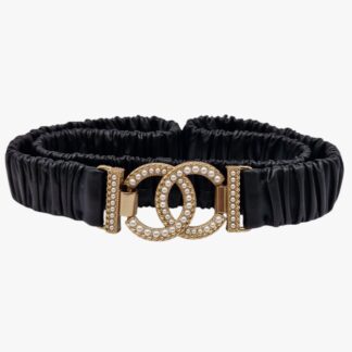 CHANEL - CINTURA IN PELLE ELASTICIZZATA FIBBIA CC