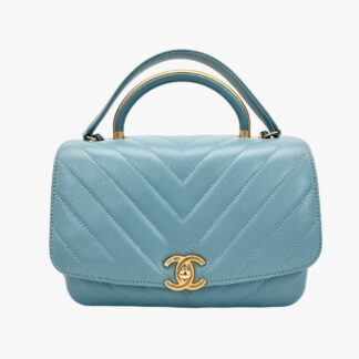 CHANEL - BORSA TOP HANDLE CHEVRON VITELLO