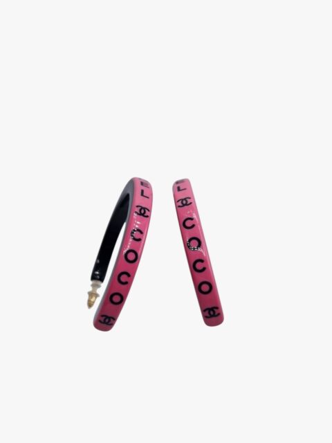 CHANEL – ORECCHINI (HOOP) CERCHIO IN RESINA LUCIDA
