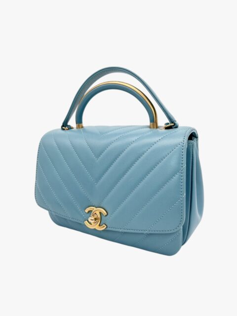CHANEL – BORSA TOP HANDLE CHEVRON VITELLO