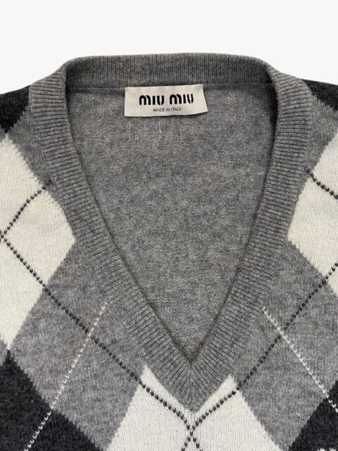 MIU MIU – MAGLIA IN CASHMERE A ROMBI