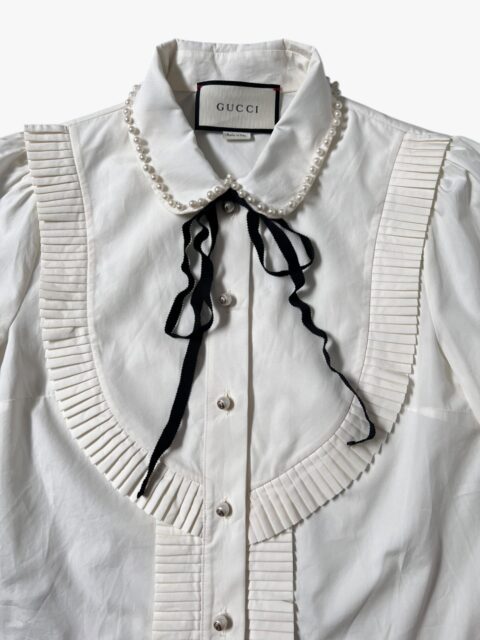 GUCCI – CAMICIA COLLO A BAVERO CON NASTRO