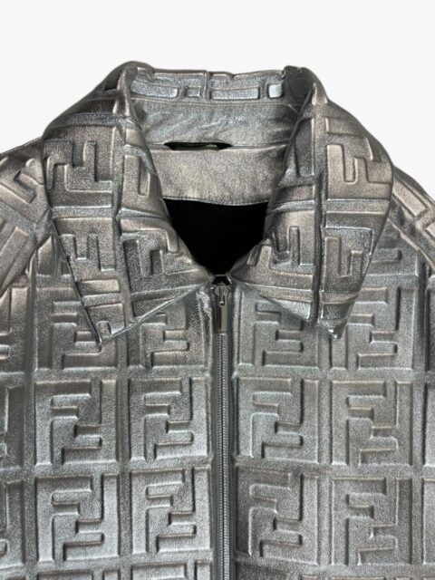 FENDI – BOMBER IN PELLE EFFETTO GOMMA