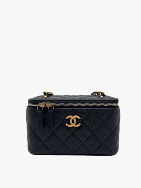 CHANEL – MINI VANITY CAVIAR TRACOLLA CON PERLE