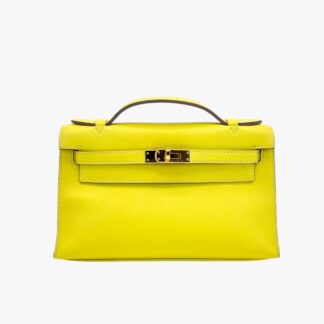 HERMÈS - POCHETTE CLUTCH KELLY PELLE SWIFT A MANO