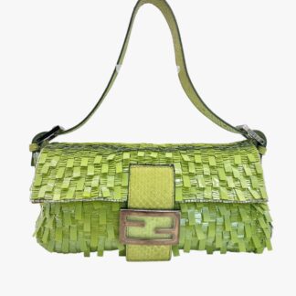 FENDI - BORSA BAGUETTE PAILLETTE E PELLE ESOTICA