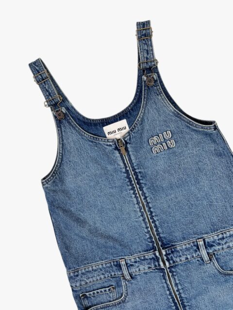 MIU MIU – ABITO IN DENIM E POPELINE CON ZIP