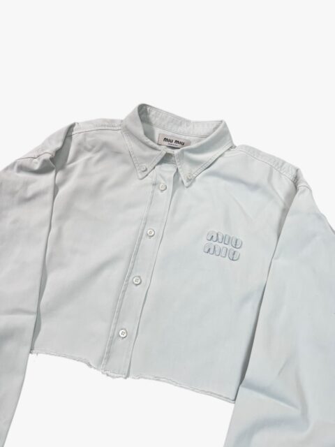 MIU MIU – CAMICIA DENIM TAGLIO CROPPED