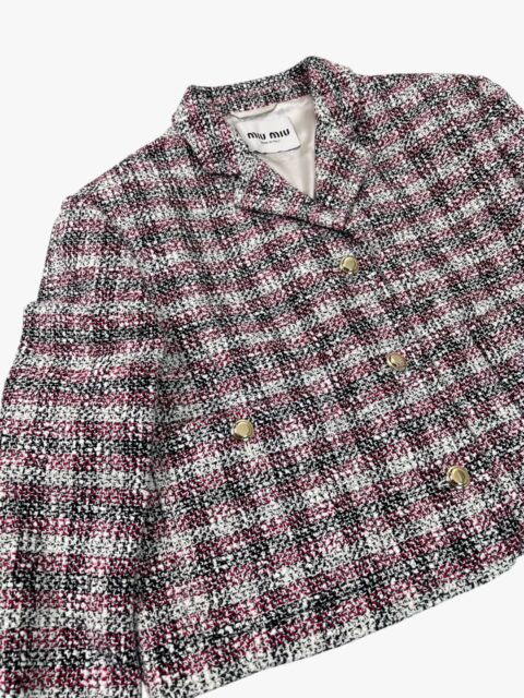 MIU MIU – GIACCA CORTA IN TWEED MULTICOLOR
