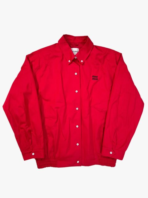 MIU MIU – BLOUSON IN POPELINE DIVISA ROSSO