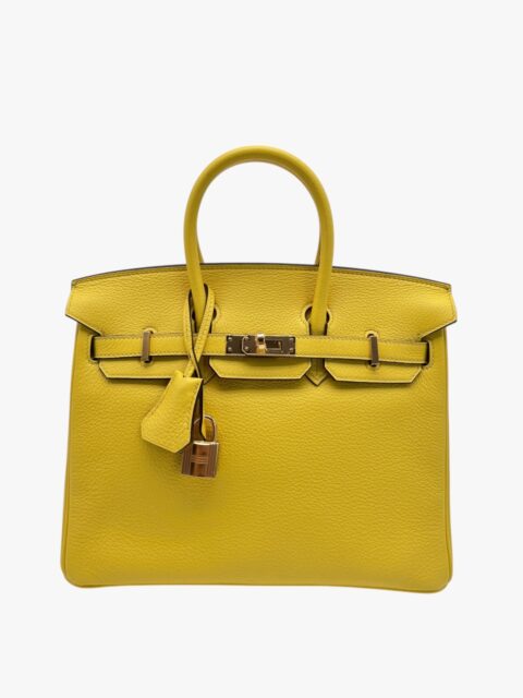 HERMÈS – BORSA BIRKIN 25 TOGO GHW JAUNE DE NAPLES