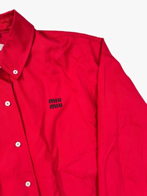 MIU MIU – BLOUSON IN POPELINE DIVISA ROSSO