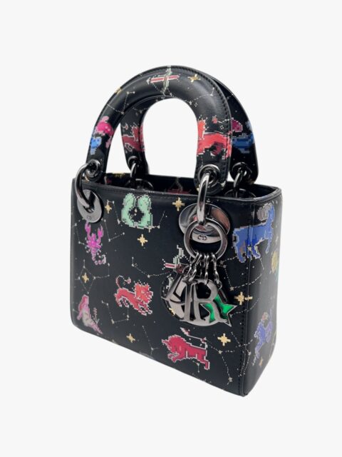 DIOR – BORSA LADY DIOR PICCOLA PIXEL ZODIAC PELLE NERA