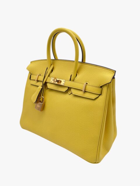 HERMÈS – BORSA BIRKIN 25 TOGO GHW JAUNE DE NAPLES