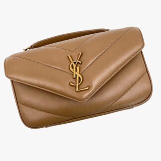 YVES SAINT LAURENT - BORSA LOULOU MINI AGNELLO NATURAL TAN