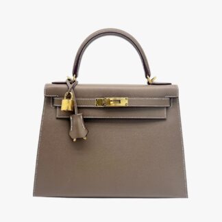 HERMÈS – BORSA KELLY 28 EPSOM ETOUPE SELLIER - GHW