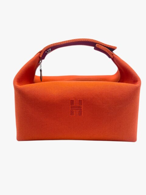 HERMÈS – TROUSSE DE TOILETTE BRIDE A BRAC GM TESSUTO ARANCIONE