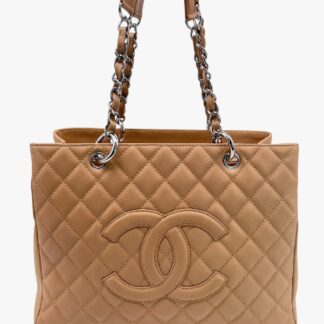 CHANEL - BORSA GST MEDIA PELLE CAVIAR BEIGE SCURO - SHW