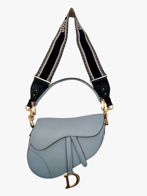 DIOR – BORSA A TRACOLLA SADDLE PELLE GRANULATA POLVERE – GHW