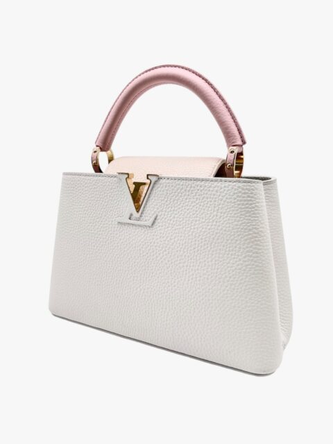 LOUIS VUITTON – BORSA CAPUCINES BB TAURILLON BIANCA – GHW