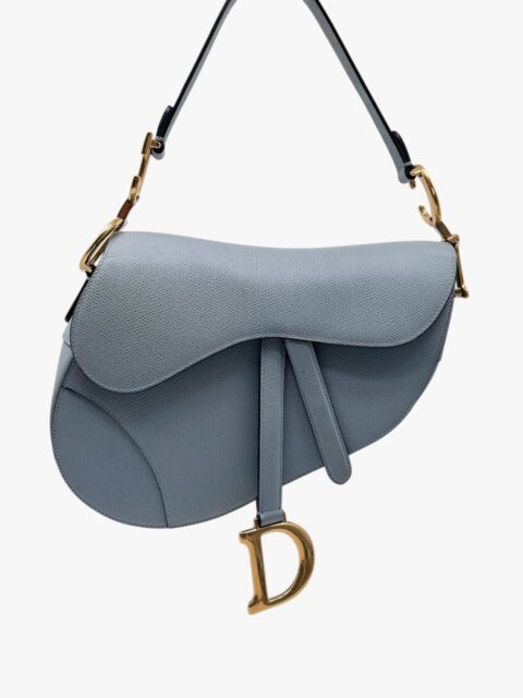 DIOR – BORSA A TRACOLLA SADDLE PELLE GRANULATA POLVERE – GHW
