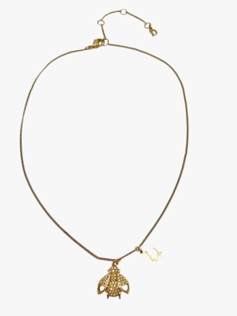 DIOR – GIROCOLLO CATENINA DORATA PENDENTE APE CON STRASS