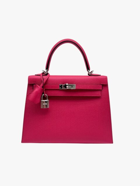 HERMÈS – BORSA KELLY 25 EPSOM SELLIER ROSE MEXICO – PHW