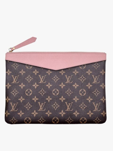 LOUIS VUITTON – POCHETTE DAILY TELA MONOGRAM, PELLE ROSE POUDRE – GHW