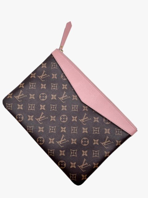 LOUIS VUITTON – POCHETTE DAILY TELA MONOGRAM, PELLE ROSE POUDRE – GHW