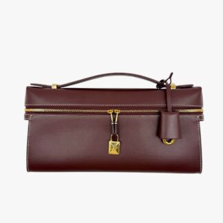 LORO PIANA - EXTRA CLUTCH L29 SADDLE OXBLOOD/SUN GOLD