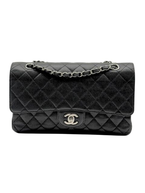 CHANEL – BORSA CLASSICA 11.12 PELLE CAVIAR NERA SO BLACK – SHW
