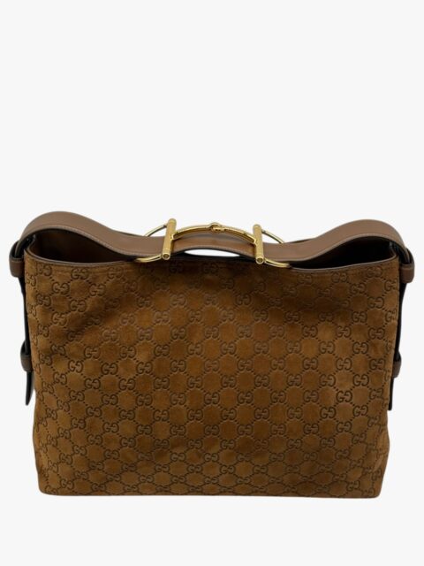 GUCCI – BORSA SHOPPING BEATRIX PELLE SCAMOSCIATA MARRONE – GHW