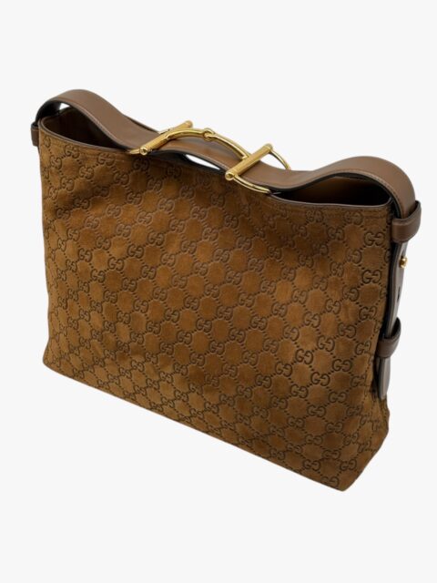 GUCCI – BORSA SHOPPING BEATRIX PELLE SCAMOSCIATA MARRONE – GHW