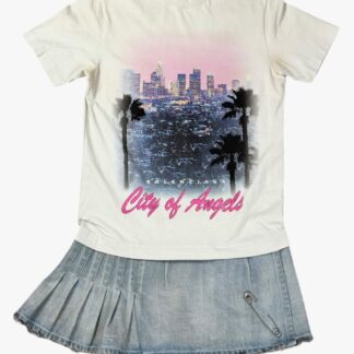 BALENCIAGA - MINI DRESS IN 100% COTONE MULTICOLOR STAMPA "CITY OF ANGLES" - SHW