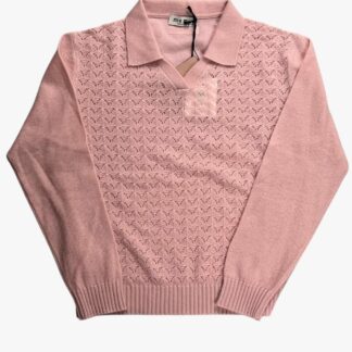 MIU MIU - MAGLIA CON SCOLLO A V  IN CASHMERE ROSA TG. 40