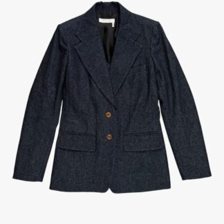 CHLOÉ - COMPLETO IN COTONE DENIM SCURO GIACCA/PANTALONE ZAMPA - TG. 40 ITA