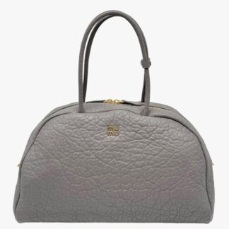 MIU MIU - BORSA GRANDE CON MANICI STAMPA GRIGIO ELEFANTE  - GHW