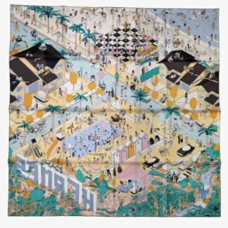 HERMÈS - CARRÉ 90 "ON THE BEACH" SETA 100% MULTICOLORE