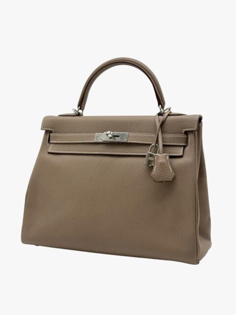 HERMÈS – BORSA KELLY 32 TOGO RETOURNÉ ETOUPE – PHW