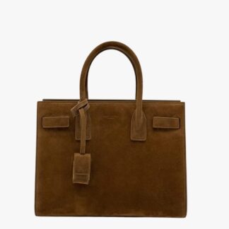 YVES SAINT LAURENT - BORSA SAC DE JOUR BABY PELLE SUEDE CARAMEL COGNAC - GHW