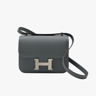 HERMES - BORSA POCHETTE CONSTANCE I 24 EPSOM GRIS PANTIN - PHW