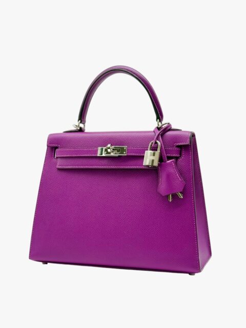 HERMÈS – BORSA KELLY 25 EPSOM ANEMONE SELLIER – PHW