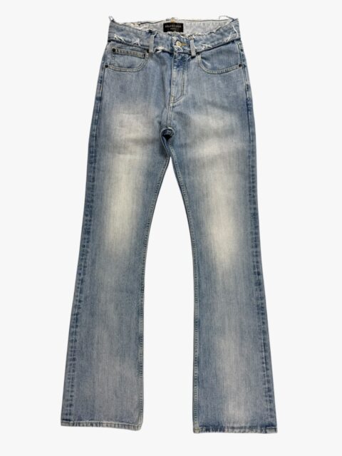 BALENCIAGA – JEANS DENIM COTONE WASHED SFILACCIATO IN VITA – TG. XS 38 ITA