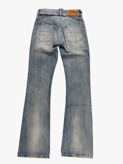 BALENCIAGA – JEANS DENIM COTONE WASHED SFILACCIATO IN VITA – TG. XS 38 ITA