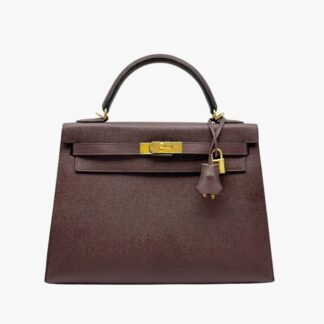 HERMÈS – BORSA KELLY 32 EPSOM SELLIER COLORE ROUGE SELLIER - GHW