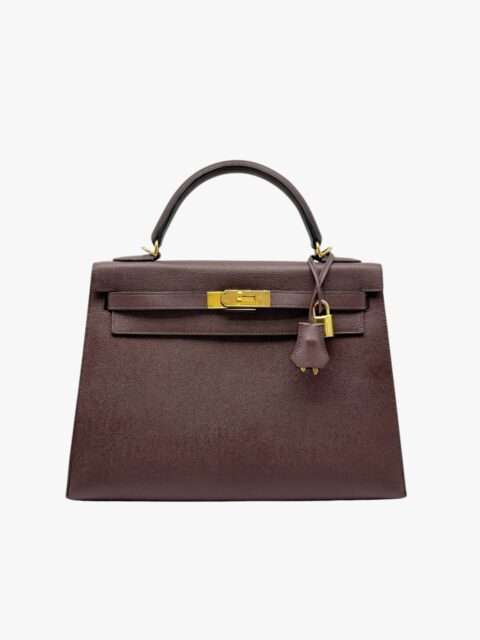HERMÈS – BORSA KELLY 32 EPSOM SELLIER COLORE ROUGE SELLIER – GHW